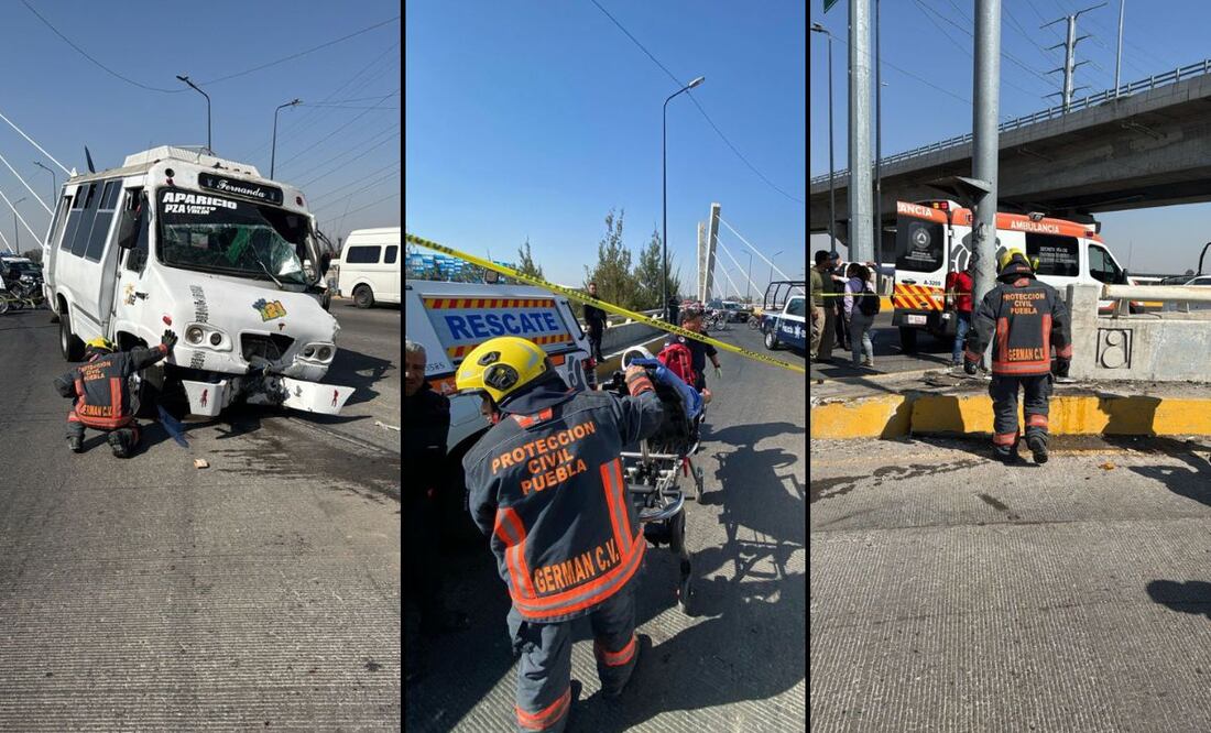El choque ocurrió a la altura del Estadio Cuauhtémoc | Foto: SSC Puebla