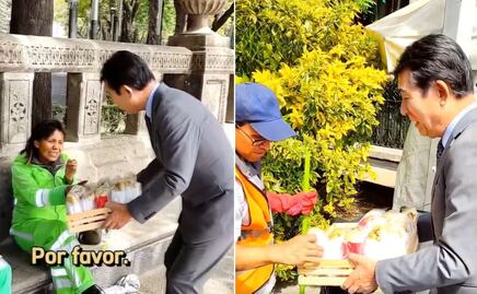 Embajador de Japón en México regala tortas de tamal en la calle y se hace viral