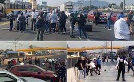 Bloqueo de seis horas en la autopista México-Puebla termina a golpes
