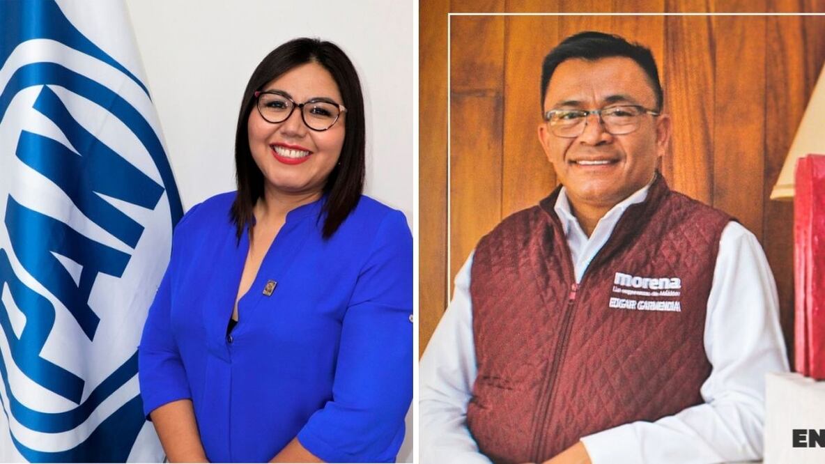 Genoveva Huerta y Édgar Garmendía, presidentes del PAN Puebla y Morena Puebla, respectivamente