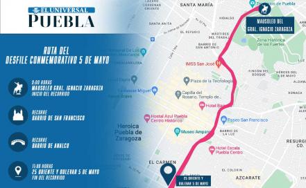 Esta es la ruta del Desfile del 5 de Mayo en Puebla