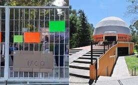 Trabajadores de limpieza del INAOE protestan por adeudos salariales