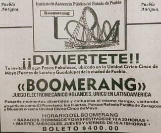 Boomerang, la primera montaña rusa de Puebla que fue llevada a la CDMX