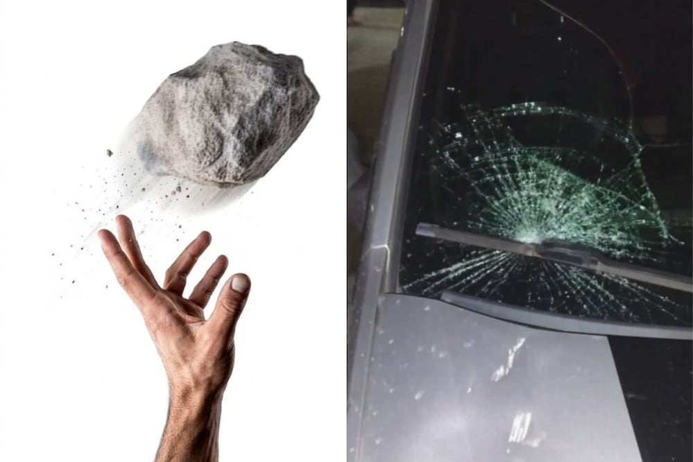 Un automovilista denunció que recibió una pedrada mientras circulaba por la autopista México-Puebla | Foto: Gemini para El Universal Puebla / X @QuePocaMadre_Mx