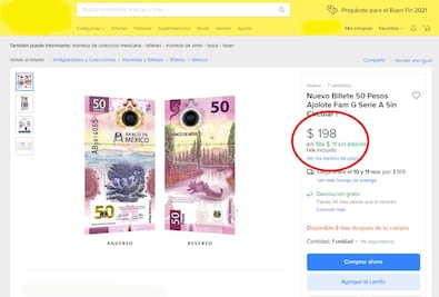 Nuevo billete de 50 pesos se ofrece en cuatro veces su valor