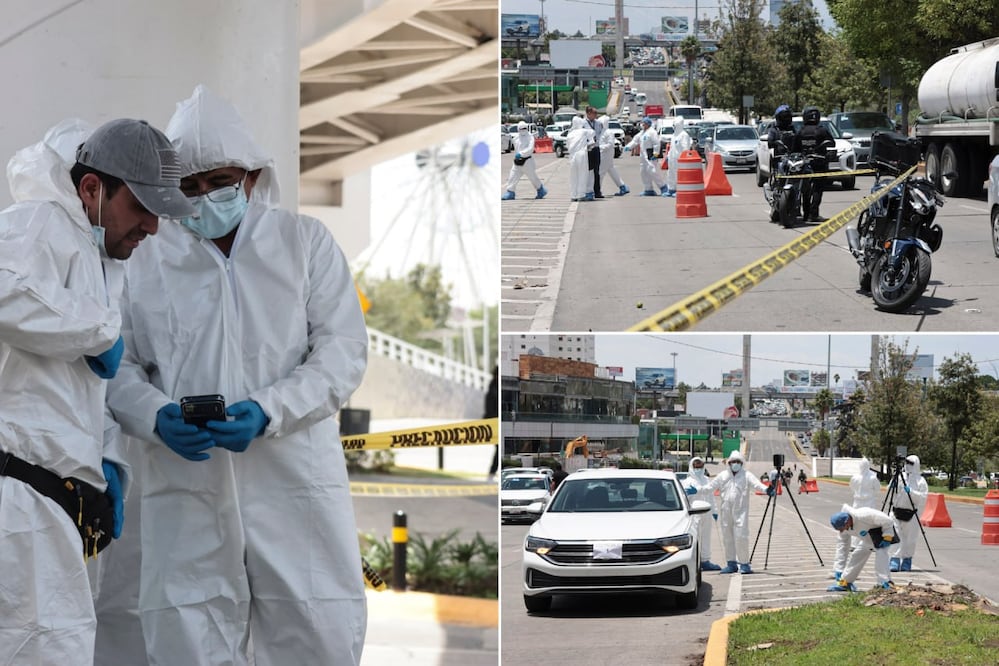 Peritos de la Fiscalía de Puebla realizaron la reconstrucción de los hechos en la Vía Atlixcáyotl | Foto: EsImagen