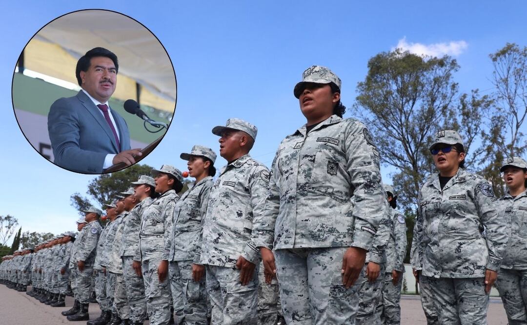 Con una ceremonia se celebró en Puebla el quinto aniversario de la Guardia Nacional | Foto: EsImagen