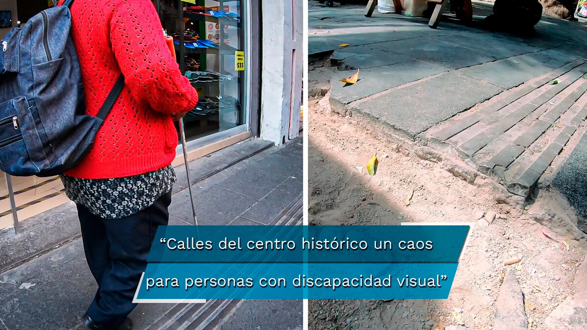 Una hazaña para las personas con discapacidad visual transitar por el centro de Puebla