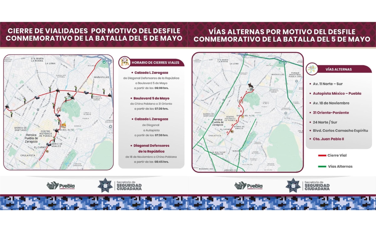 El cierre de vialidades se hará a partir de las 6 am del 5 de mayo | Foto: SSC.