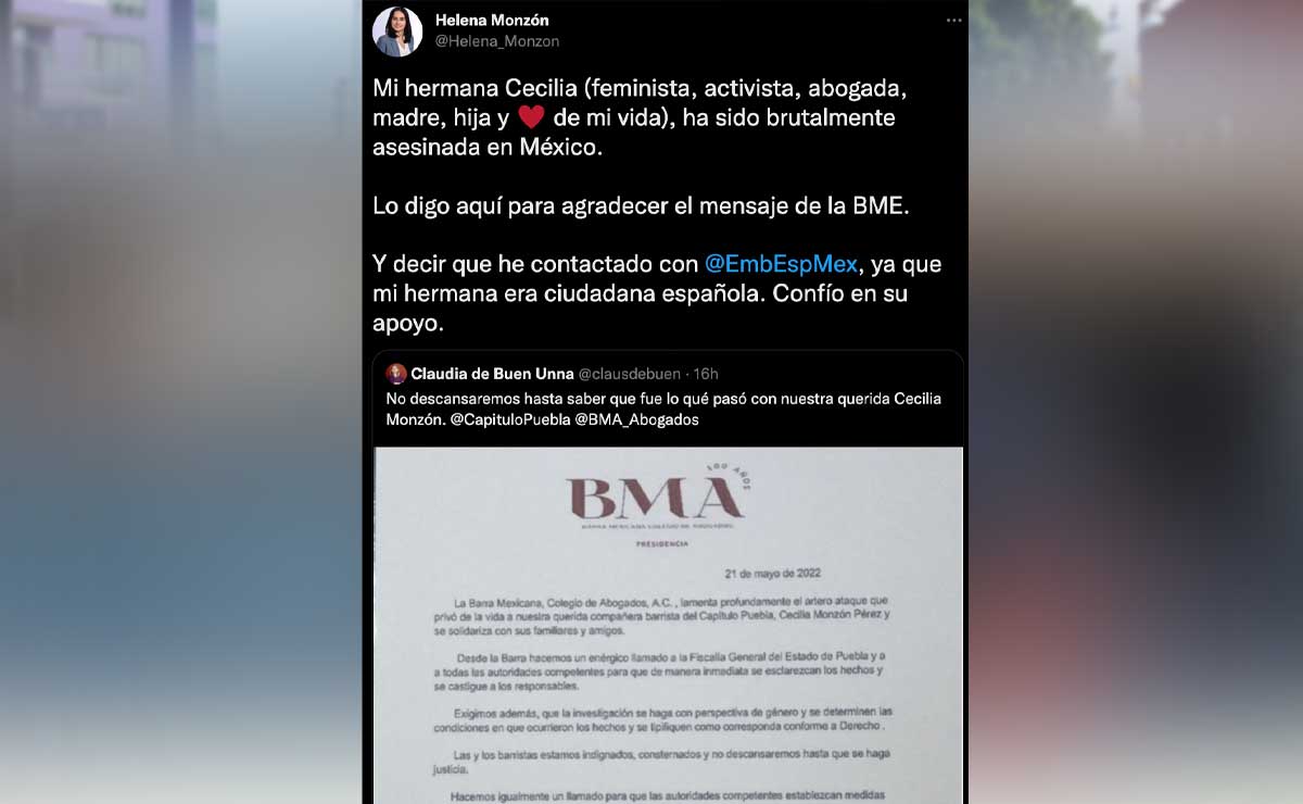 Piden a Embajada de España apoyo para esclarecer muerte de Cecilia Monzón