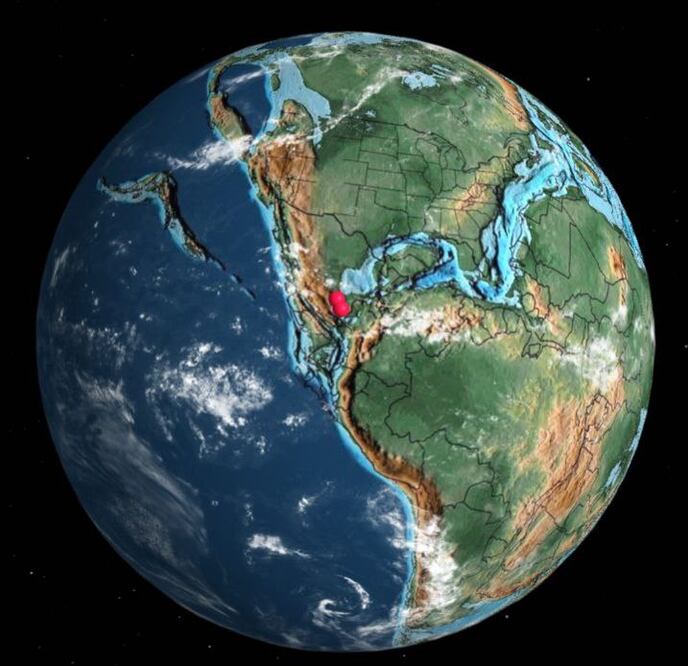 Este mapa interactivo muestra dónde hay evidencias de dinosaurios en Puebla | Foto: Dinosaur Pictures and Facts