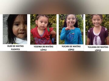 Activan Alerta Amber para localizar a las hermanitas Yucari, Yuliana, Yesenia y Rubí