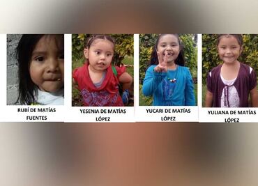 Activan Alerta Amber para localizar a las hermanitas Yucari, Yuliana, Yesenia y Rubí