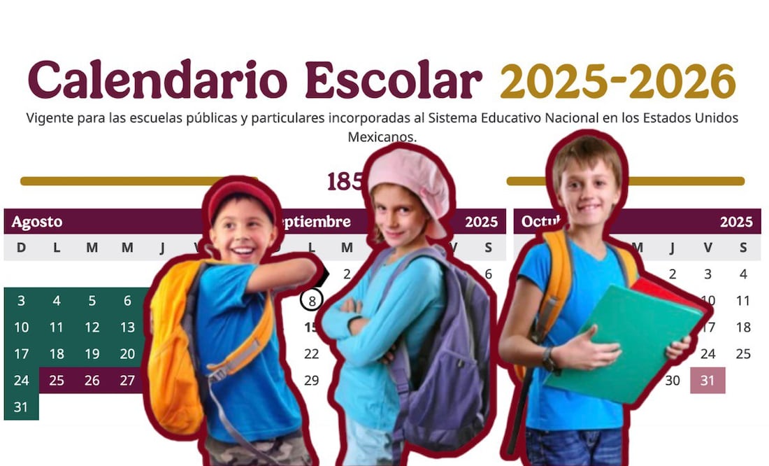 El ciclo escolar 2025-2026 tendrá varios puentes y días festivos | Foto: SEP/Depositphotos