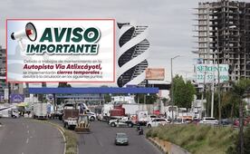 Cierre por obras en la autopista Puebla-Atlixco hoy martes 27 y mañana miércoles 28 de octubre