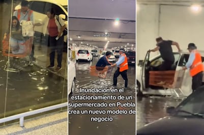 VIDEO Poblanos convierten carrito de súper en lancha y se vuelven virales en TikTok
