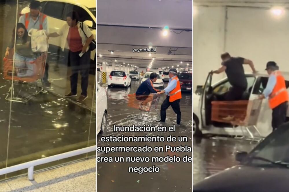 En TikTok se viralizó un video tras la inundación de un estacionamiento | Foto: Captura de video