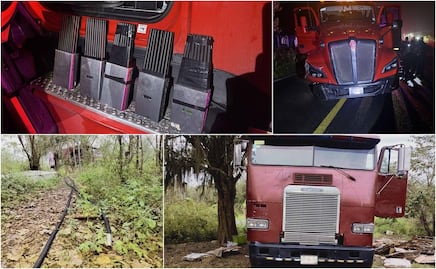 Fuerzas de seguridad localizan tractocamión con hidrocarburo y recuperan camión robado