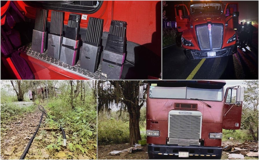 Fuerzas de seguridad localizan tractocamión con hidrocarburo y recuperan camión robado