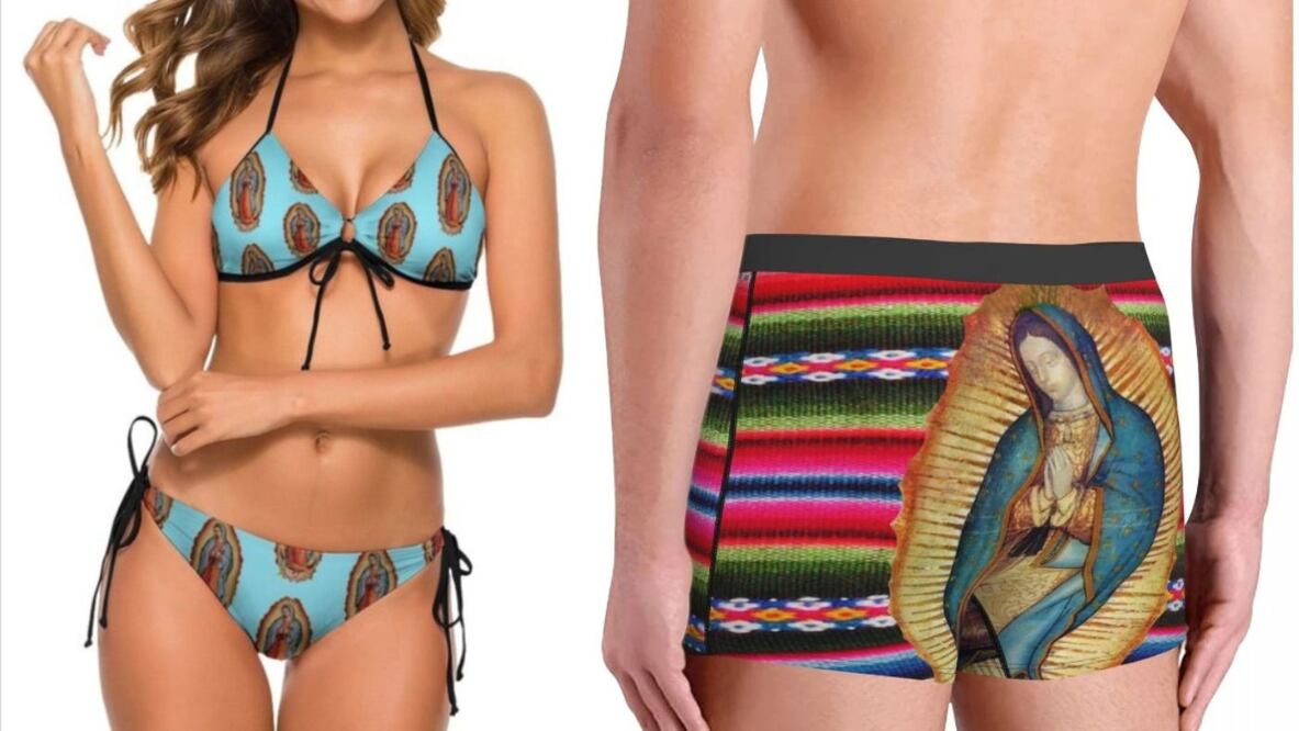Venden ropa interior con la imagen de la Virgen de Guadalupe. Foto: Captura de pantalla