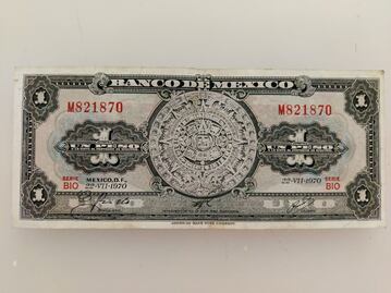 Cuánto vale hoy un Calendario Azteca, el único billete de 1 peso que ha existido en México