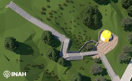 Así quedará la restauración de la Escalinata del Pocito en la pirámide de Cholula