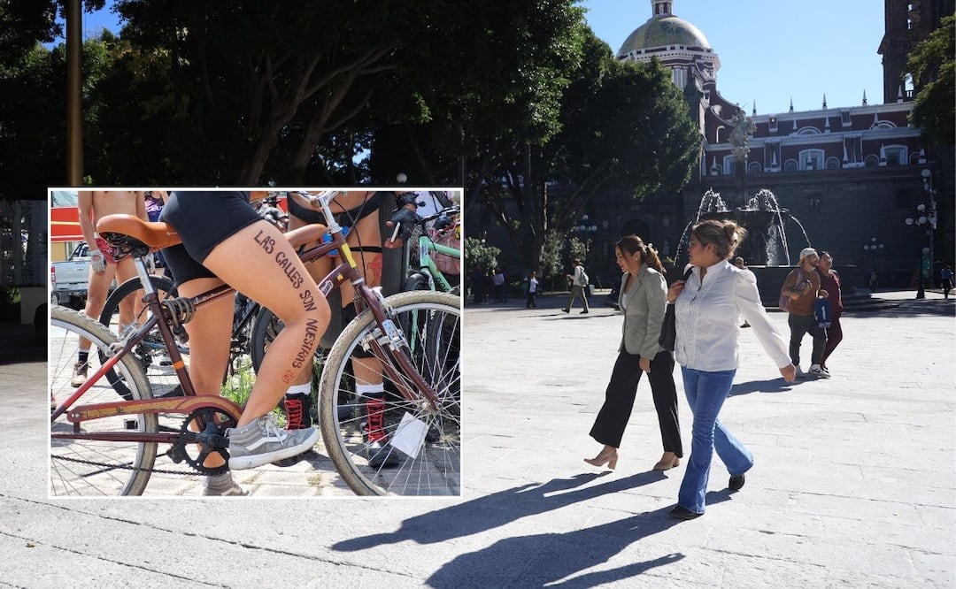 En la ciudad de Puebla tuvo lugar una rodada nudista | Foto: EsImagen