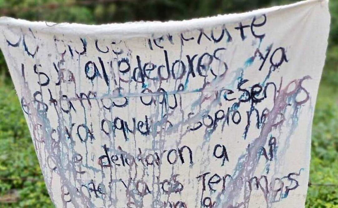 El 25 de enero también fue colocada una narcomanta en Hueytamalco | Foto: Especial