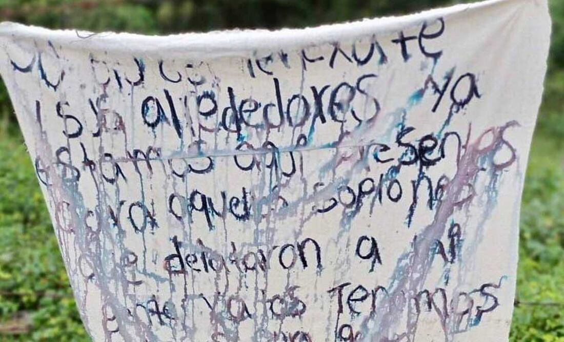 El 25 de enero también fue colocada una narcomanta en Hueytamalco | Foto: Especial