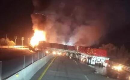 Tráiler se incendia en el Arco Norte; reportan intenso tráfico en la caseta de Texmelucan