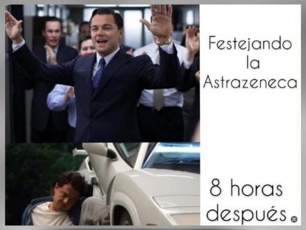 Con memes reciben los efectos secundarios de la vacuna AstraZeneca