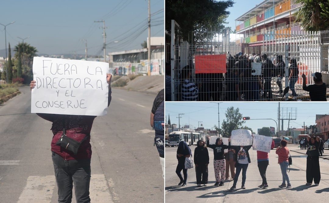 Padres de familia bloquearon la 11 Sur en protesta por un caso de acoso en la primaria de Temoxtitla | Foto: EsImagen