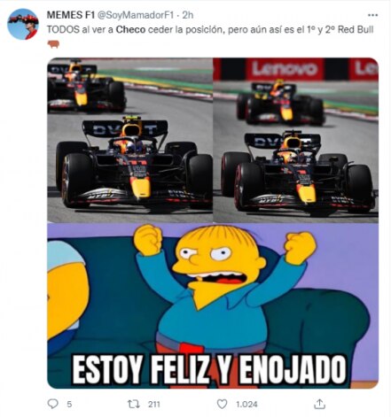 Los memes que dejó la decisión de Red Bull de dejar segundo a Checo Pérez  