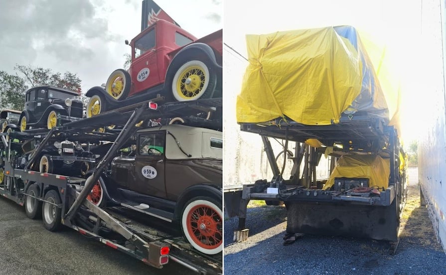 Robo en Puebla-Orizaba: localizan nodriza de autos clásicos; conductor fue secuestrado