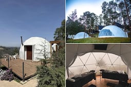 Cabañas burbuja para disfrutar la lluvia sin mojarte y con café caliente
