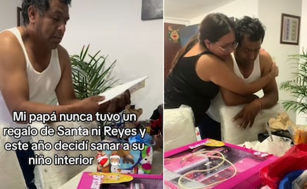 VIDEO Padre de familia conmueve al recibir el primer regalo de Reyes Magos en toda su vida