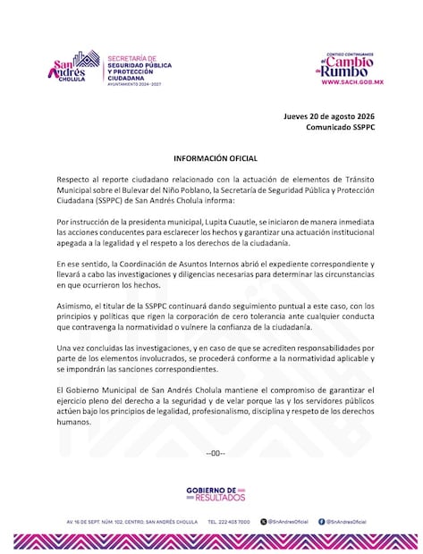 Comunicado | Foto: Especial