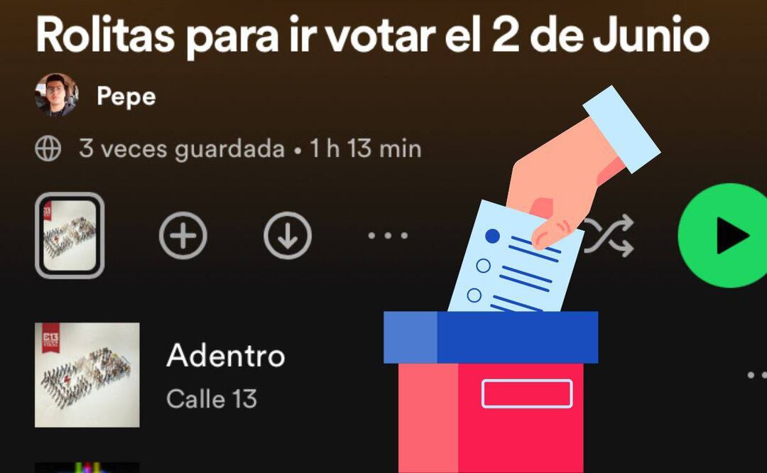 En Spotify encontrarás playlists para escuchar mientras esperas votar | Foto: Canva / Spotify