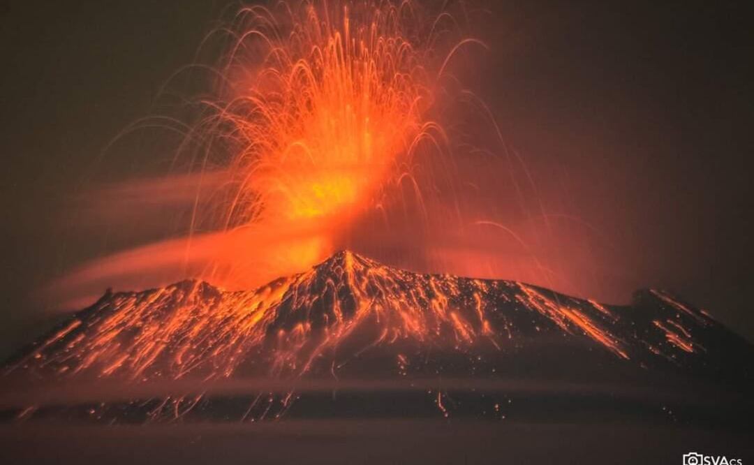 El Popocatépetl sigue intenseando | Foto: Twitter @DeliaFonsi