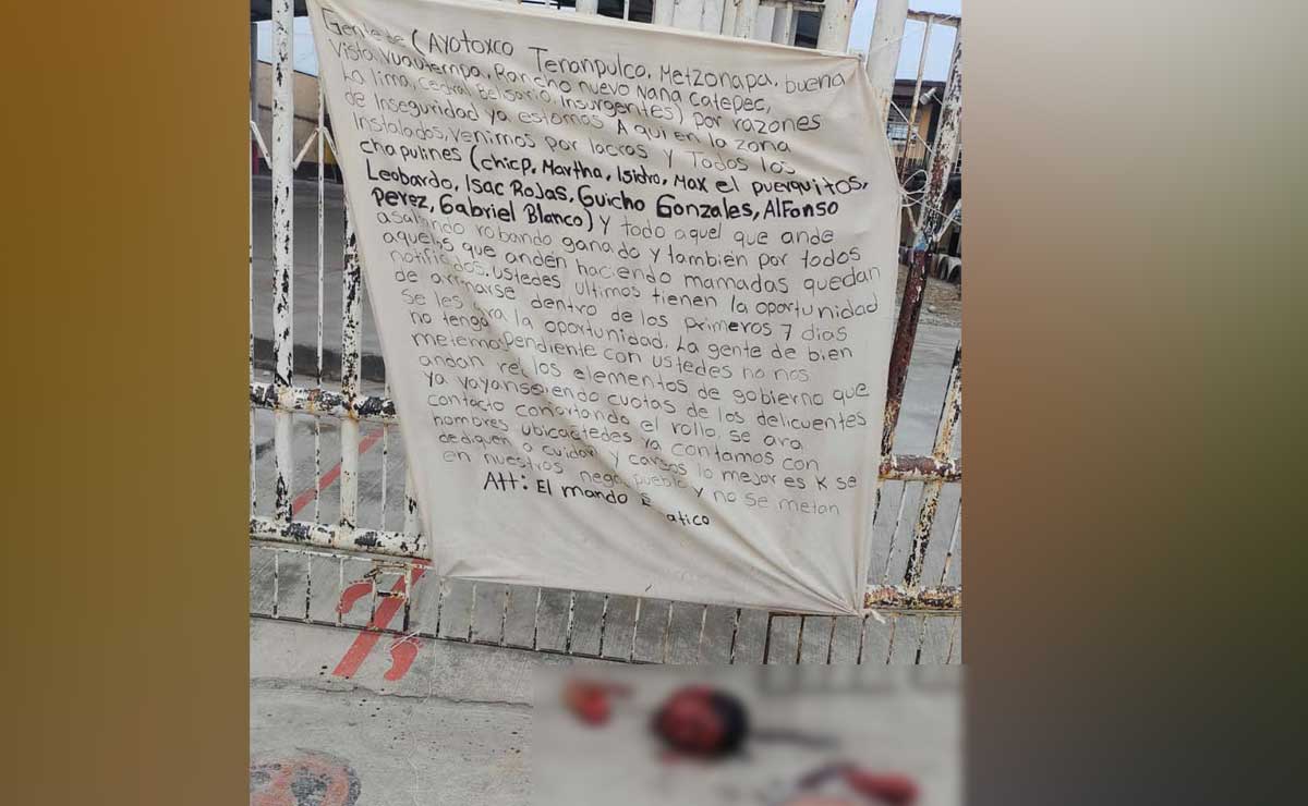 Hallan otra cabeza y manos junto a narcomanta, ahora en Ayotoxco