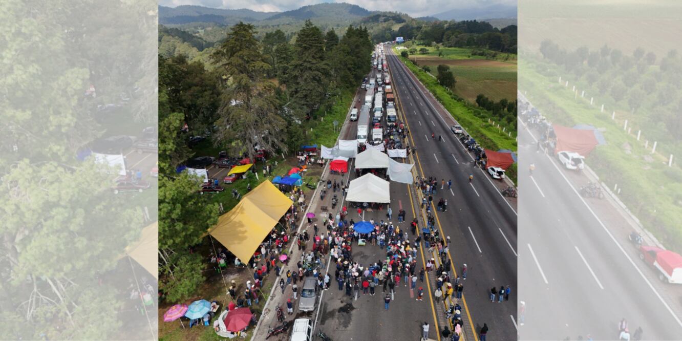 Bloqueo en la autopista México-Puebla / Foto EsImagen