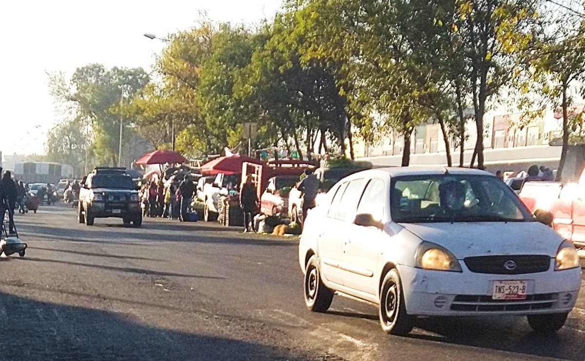 Ambulantes se instalan en camellones de la Central de Abasto, acusan