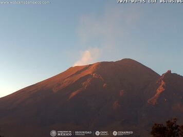 ¿Cómo amaneció el Popocatépetl? 15 de marzo 2021