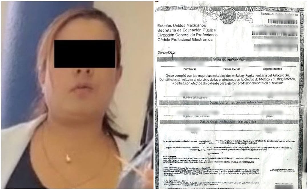 Cinthia N., se presentó como abogada y mostró una copia de cédula profesional alterada | Foto: Fiscalía del Estado