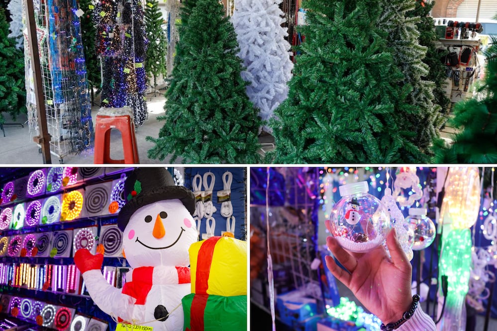 La Expo navideña Puebla tiene mucha variedad de árboles y adornos | Foto: EsImagen