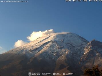 ¿Cómo amaneció el Popocatépetl? 21 de marzo 2021