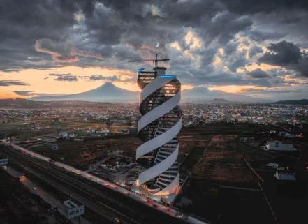 Cinco torres de Puebla con formas  extraordinarias