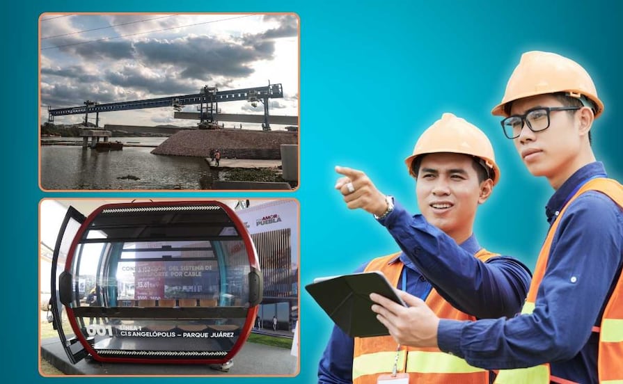 Ya hay avances en la construcción del puente de La Panga y en el Cablebús de Puebla