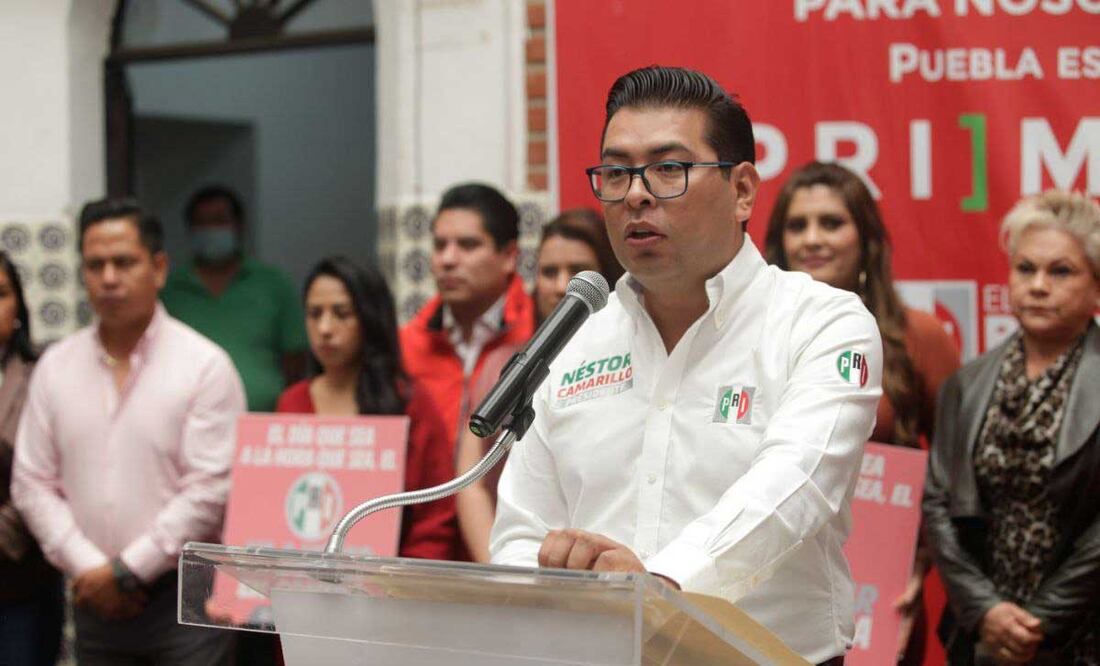 El dirigente estatal del PRI, Néstor Camarillo, dice que su meta es recuperar el gobierno de Puebla | Foto: Agencia Es Imagen para El Universal Puebla