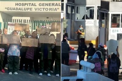 Trabajadores de hospitales protestan en la caseta de San Marcos en la autopista México-Puebla
